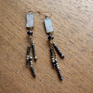 Mickey Lynn Druzy and onyx dangle earrings